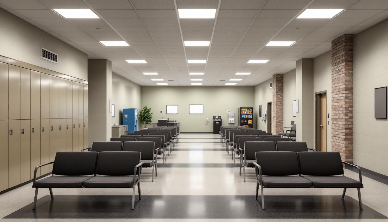 Visitation facilities and waiting area at J H Lilley Correctional Center