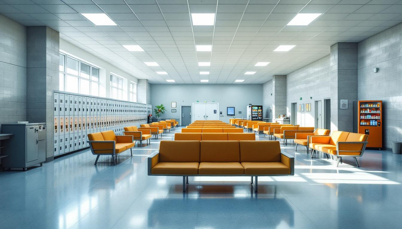 Visitation facilities and waiting area at Amos G. Ward Detention Facility