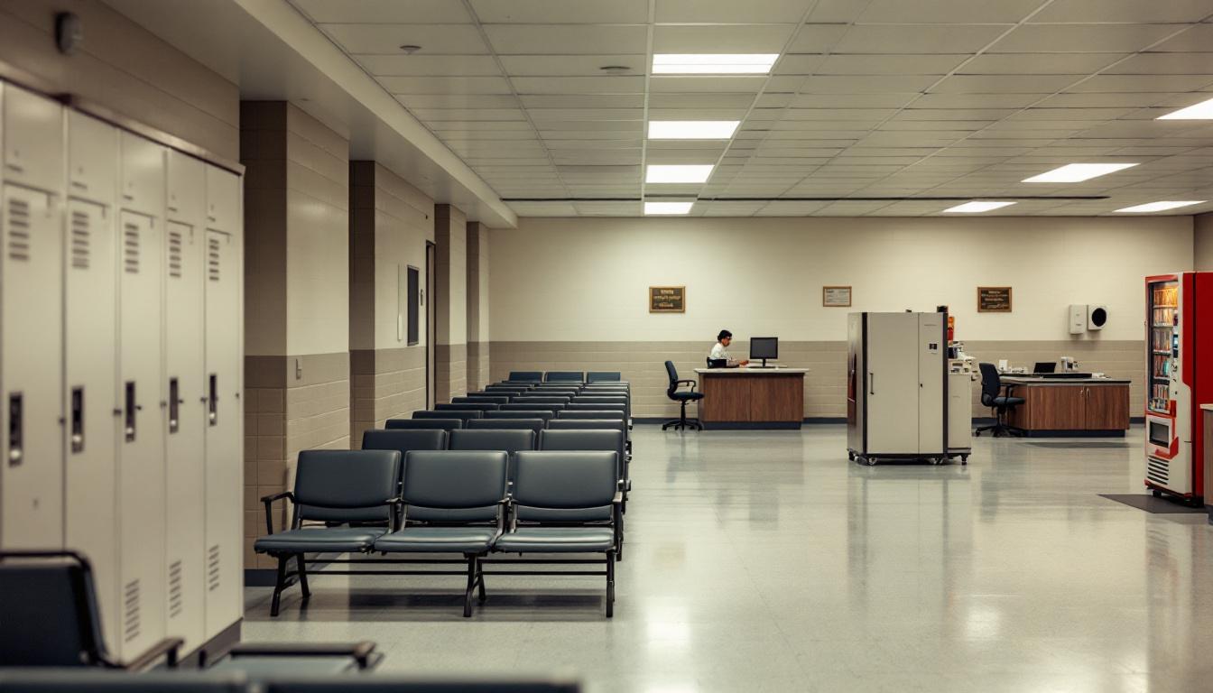 Visitation facilities and waiting area at North Fork Correctional Center