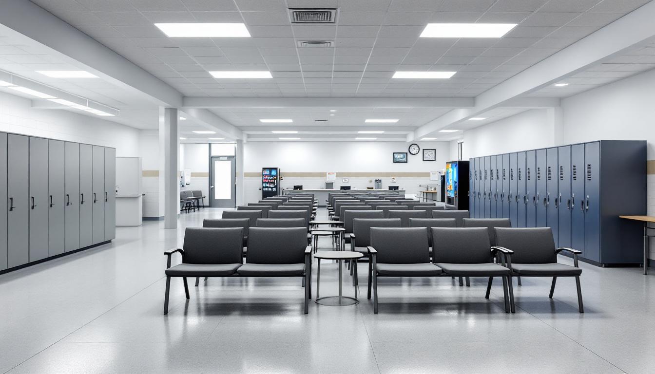Visitation facilities and waiting area at Logan County Sheriff’s Office and Detention Center
