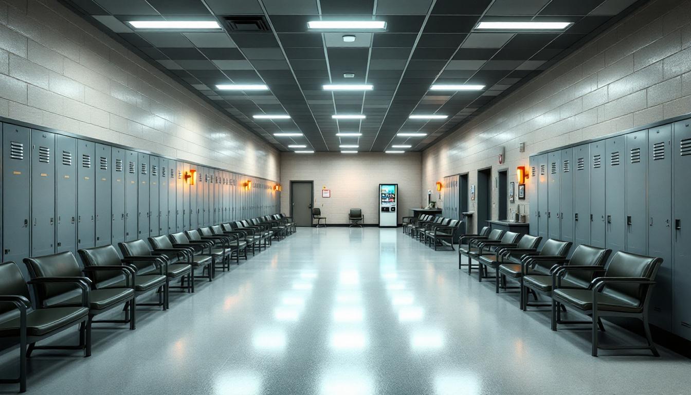 Visitation facilities and waiting area at Custer County Jail
