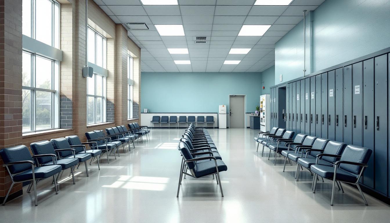 Visitation facilities and waiting area at Tillman County Jail