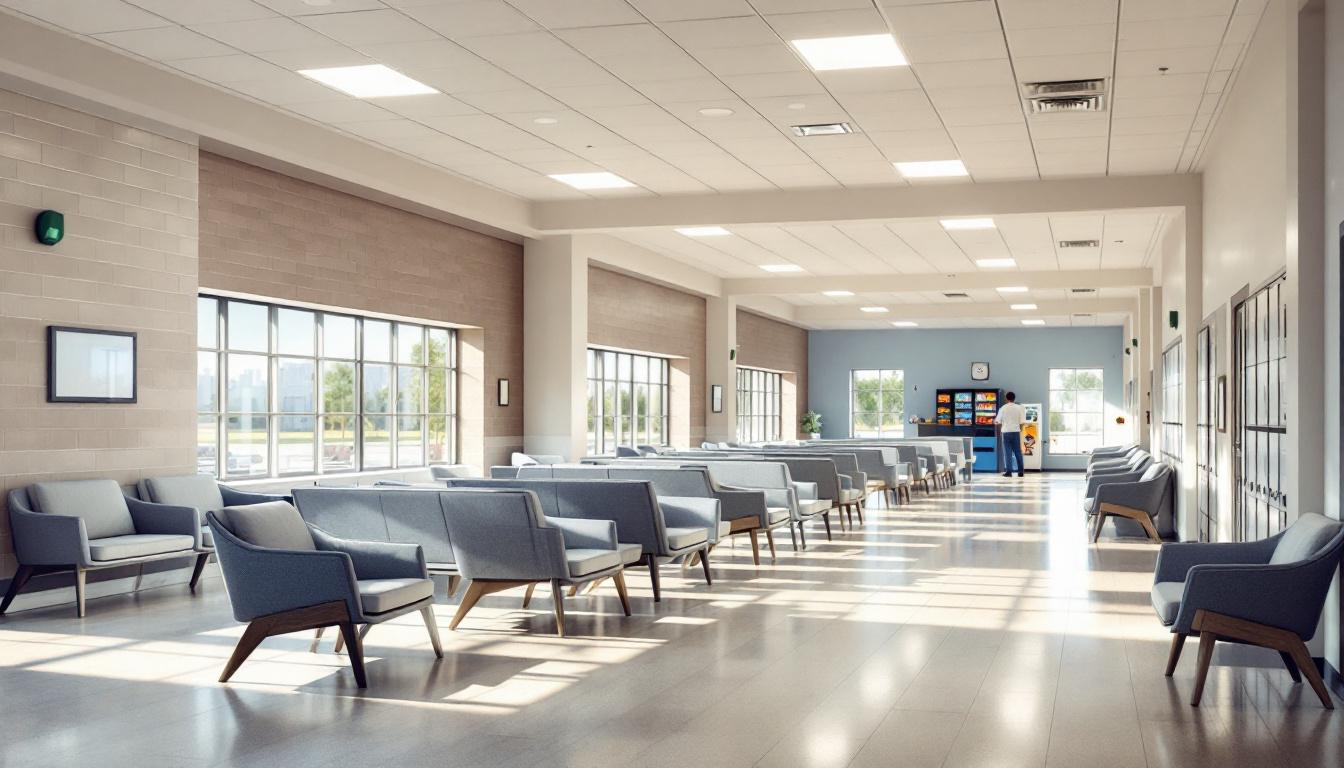 Visitation facilities and waiting area at Enid Community Corrections Center
