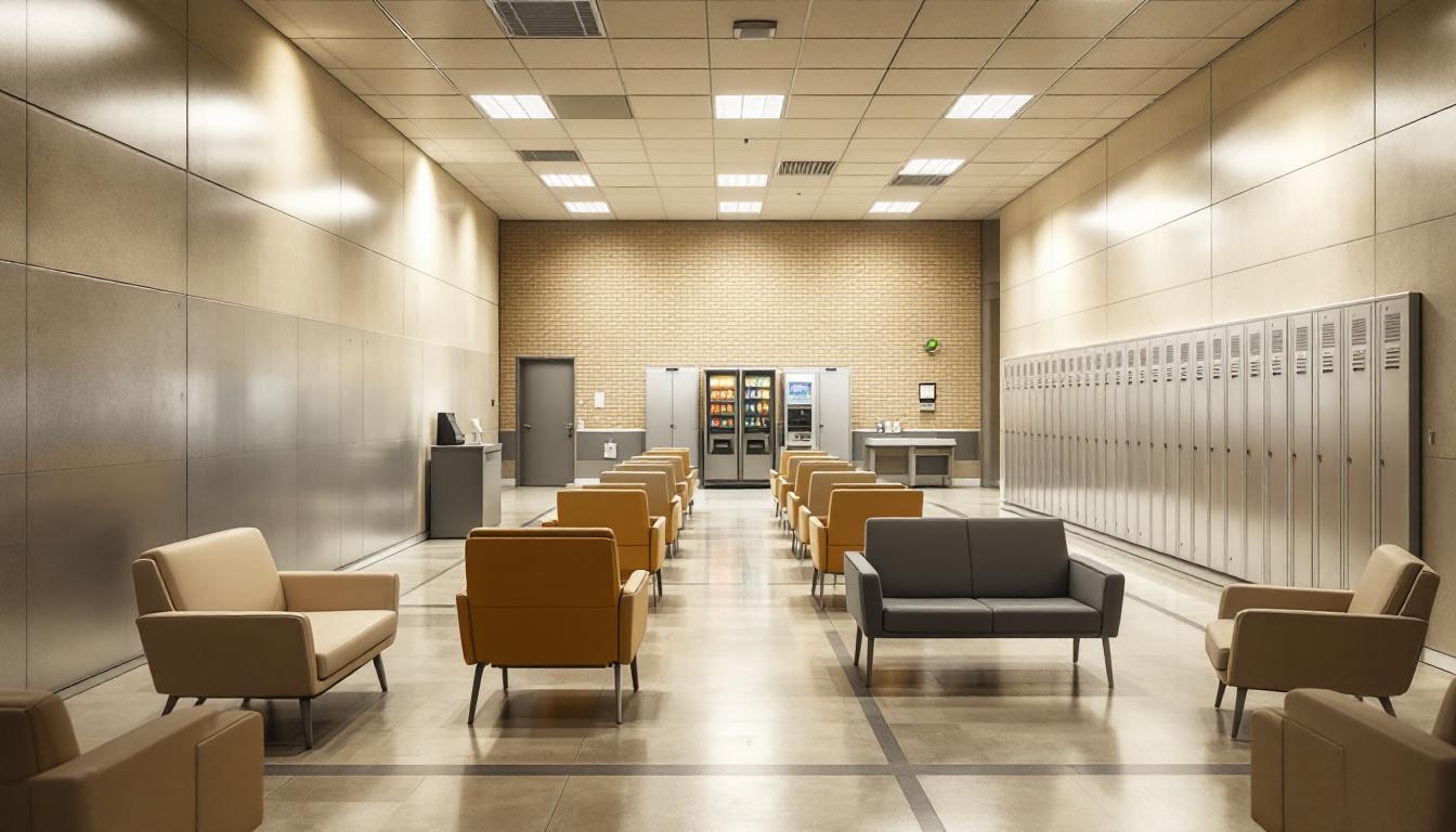 Visitation facilities and waiting area at United States Penitentiary, Thomson