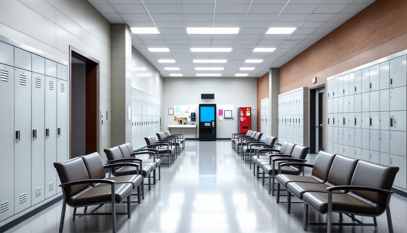 Visitation facilities and waiting area at Atoka County Jail