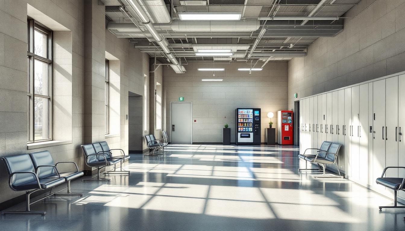 Visitation facilities and waiting area at Mayes County Jail