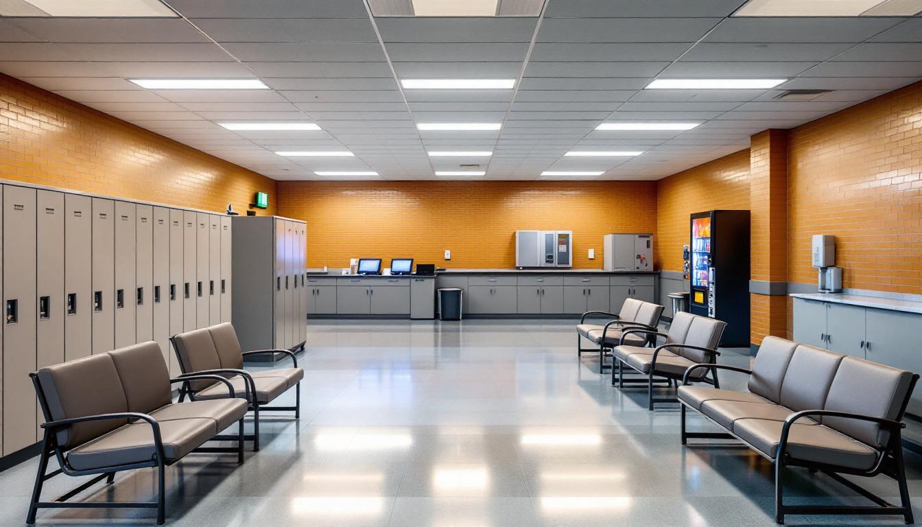 Visitation facilities and waiting area at Warren County Correctional Center