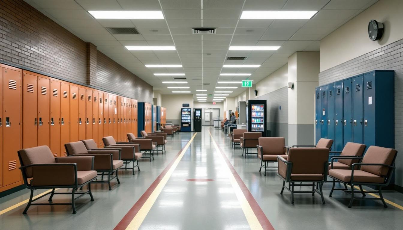 Visitation facilities and waiting area at Garden State Youth Correction