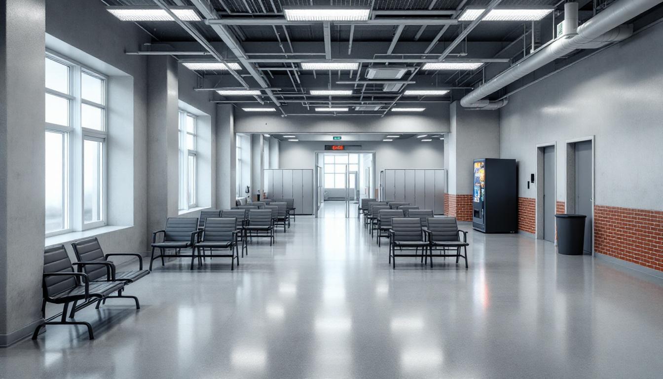 Visitation facilities and waiting area at Bergen County Jail