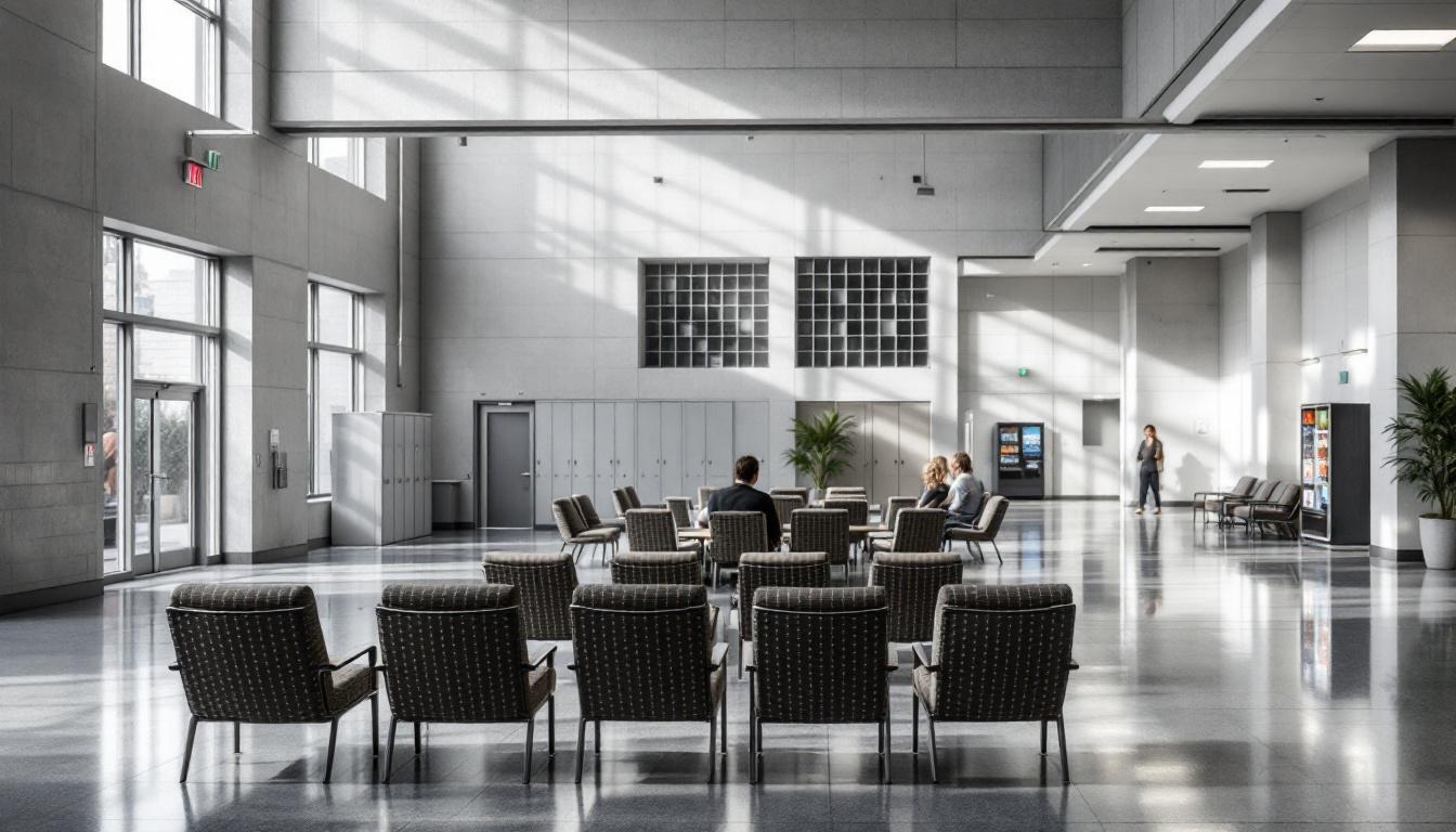 Visitation facilities and waiting area at East Jersey State Prison