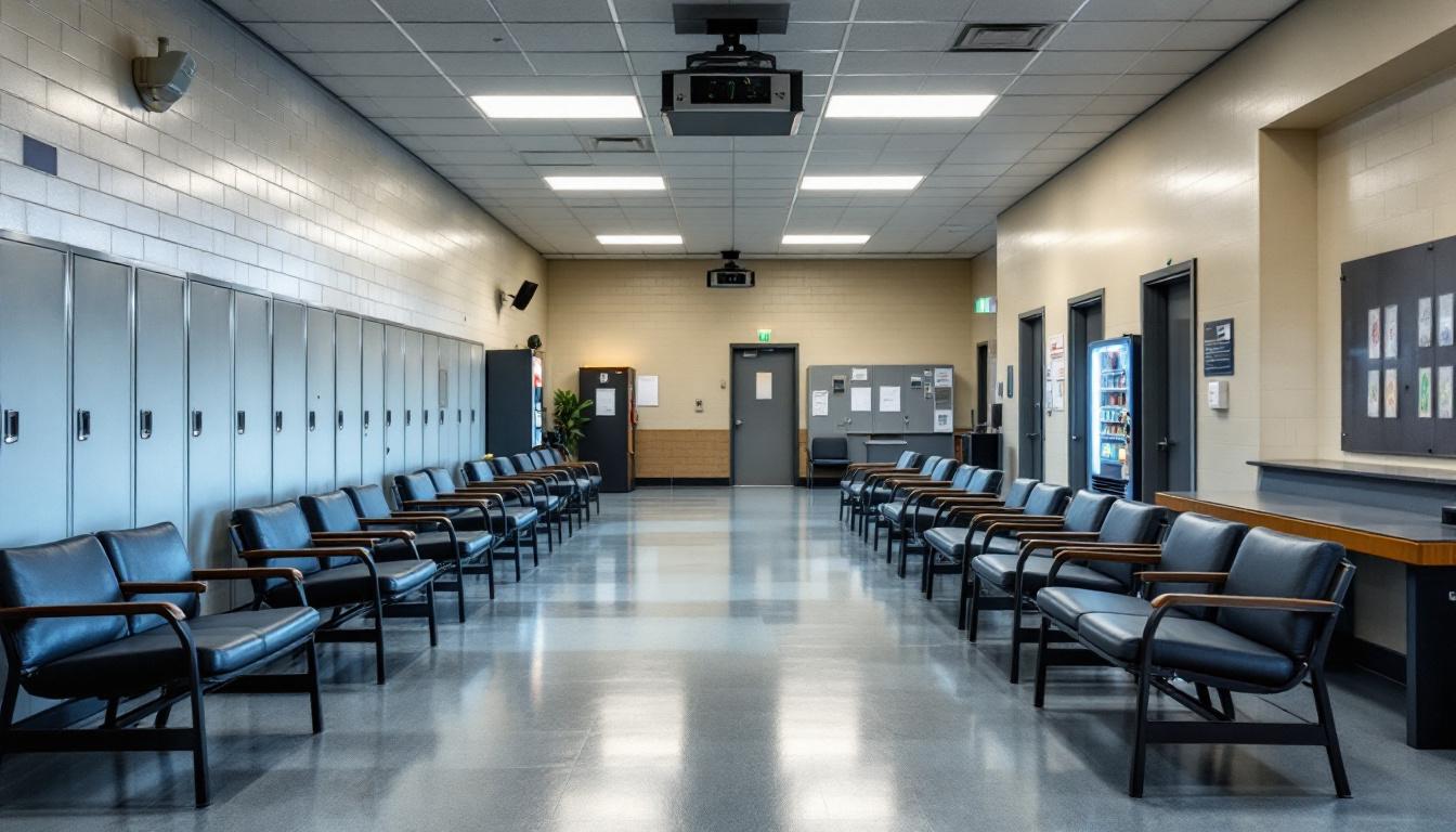 Visitation facilities and waiting area at Mercer County Correctional Center