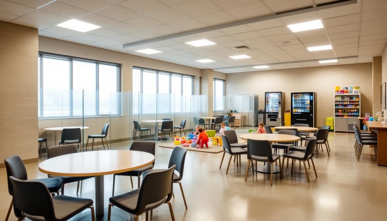 Visitation facilities and waiting area at Morris County Correctional Facility