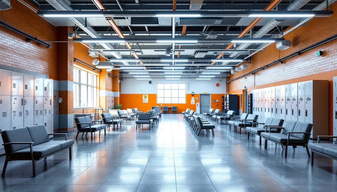 Visitation facilities and waiting area at Correctional Facilities