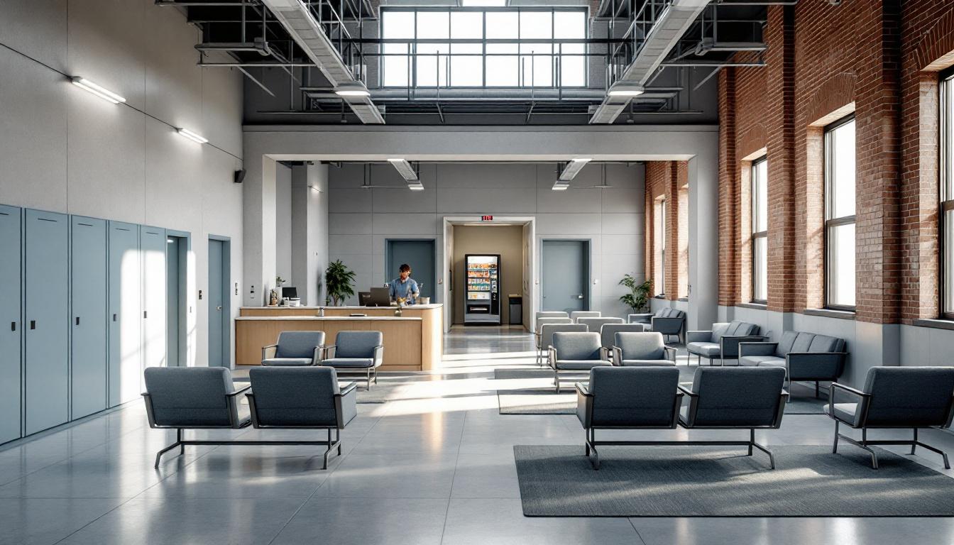 Visitation facilities and waiting area at Kennebec County Correctional Facility