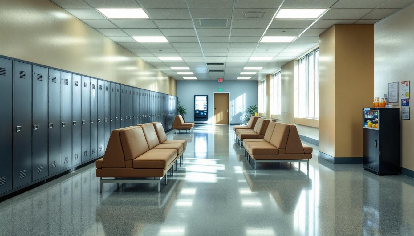 Visitation facilities and waiting area at Rhode Island Department of Corrections John J. Moran Facility