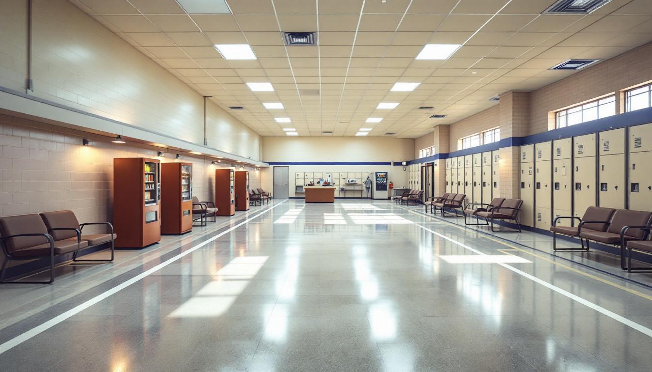 Visitation facilities and waiting area at Rhode Island Department of Correction Maximum Security