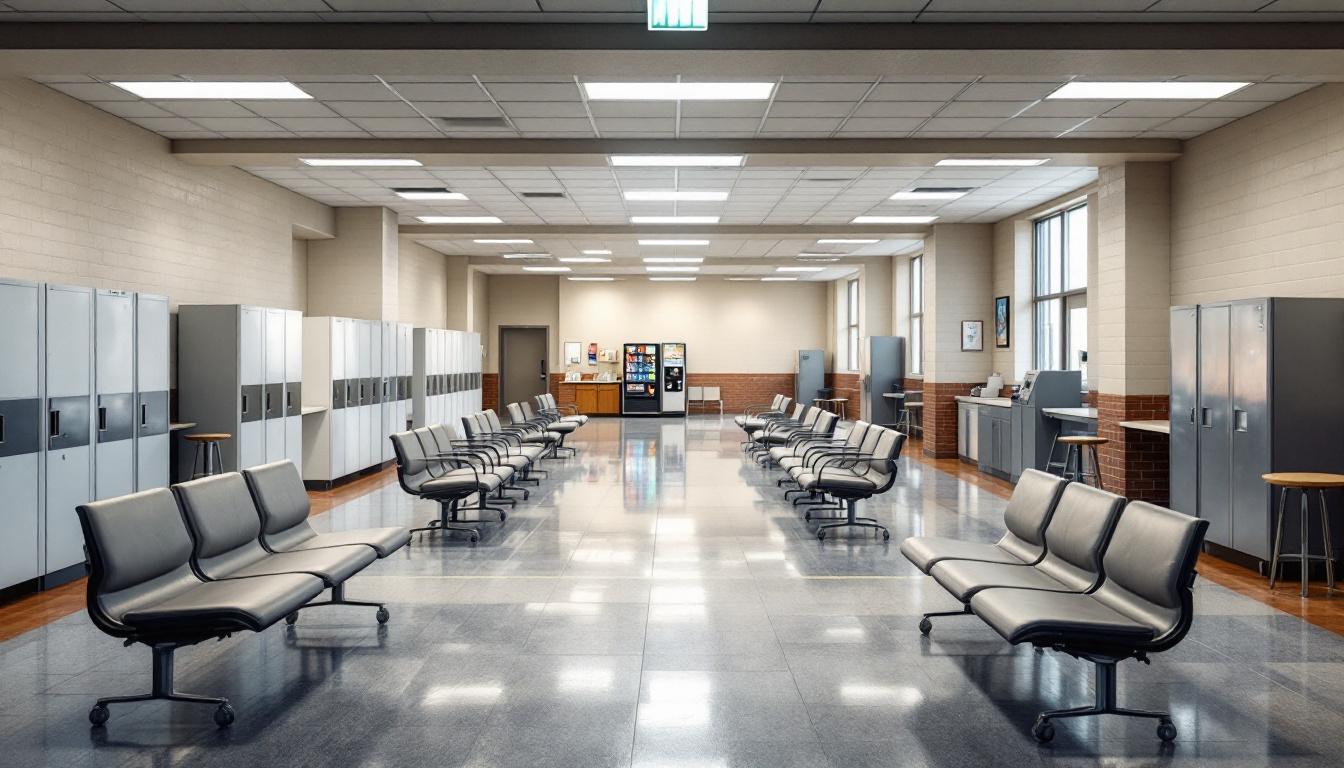 Visitation facilities and waiting area at Erie County Prison