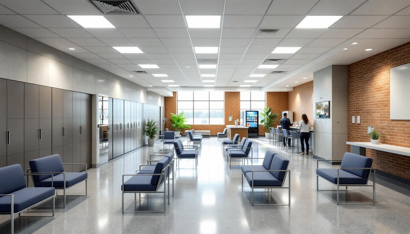 Visitation facilities and waiting area at Corrections Department