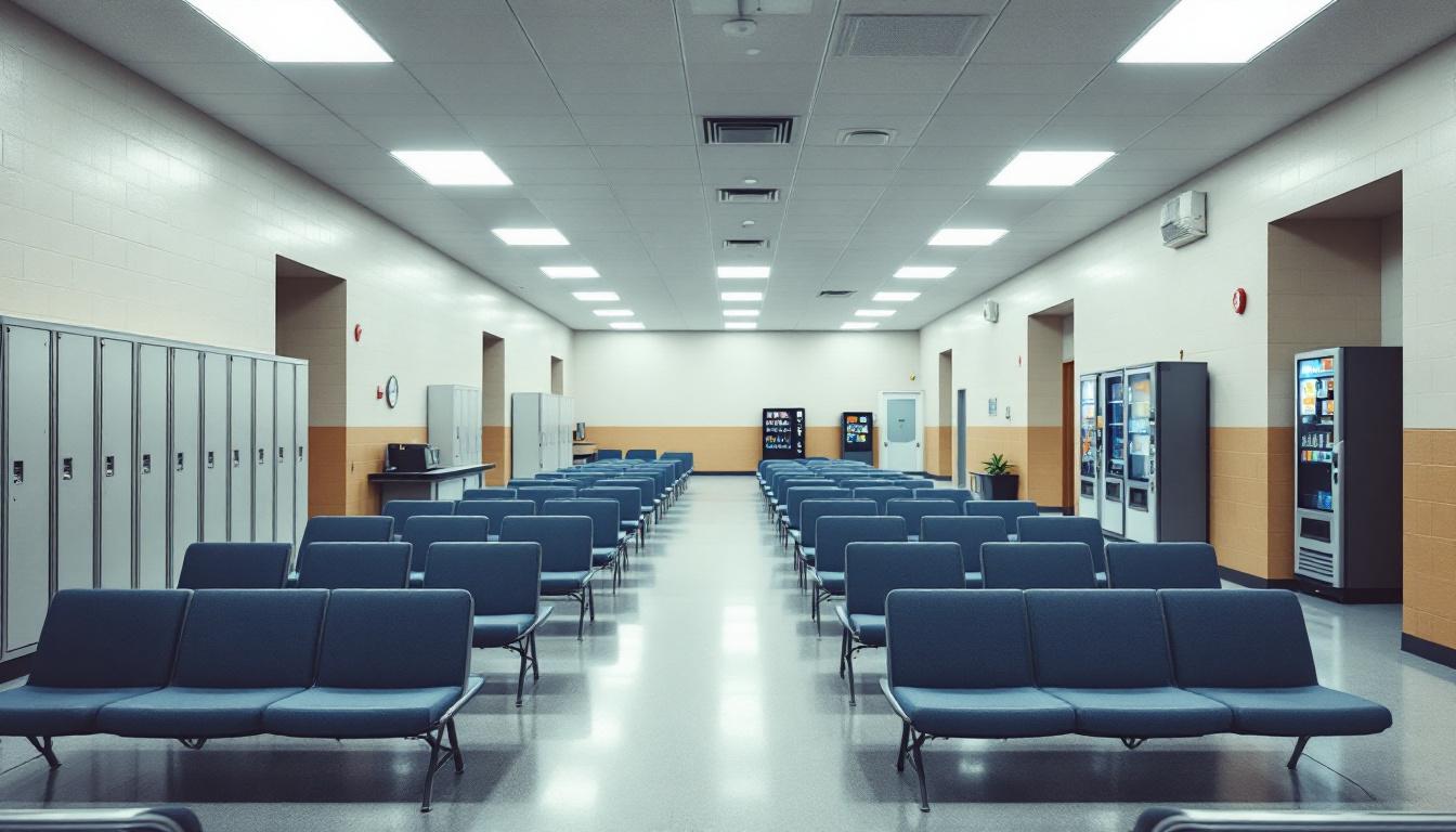 Visitation facilities and waiting area at Federal Correctional Institution Loretto