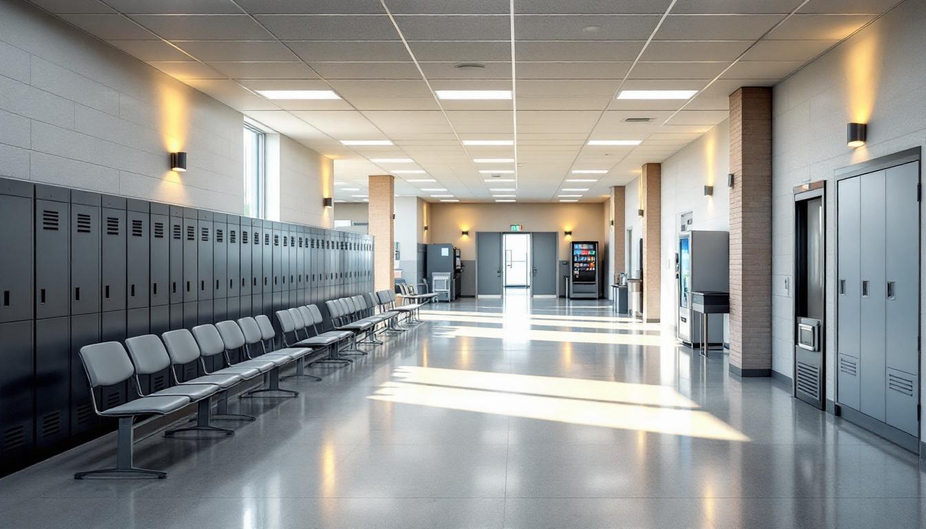 Visitation facilities and waiting area at Blair County Prison