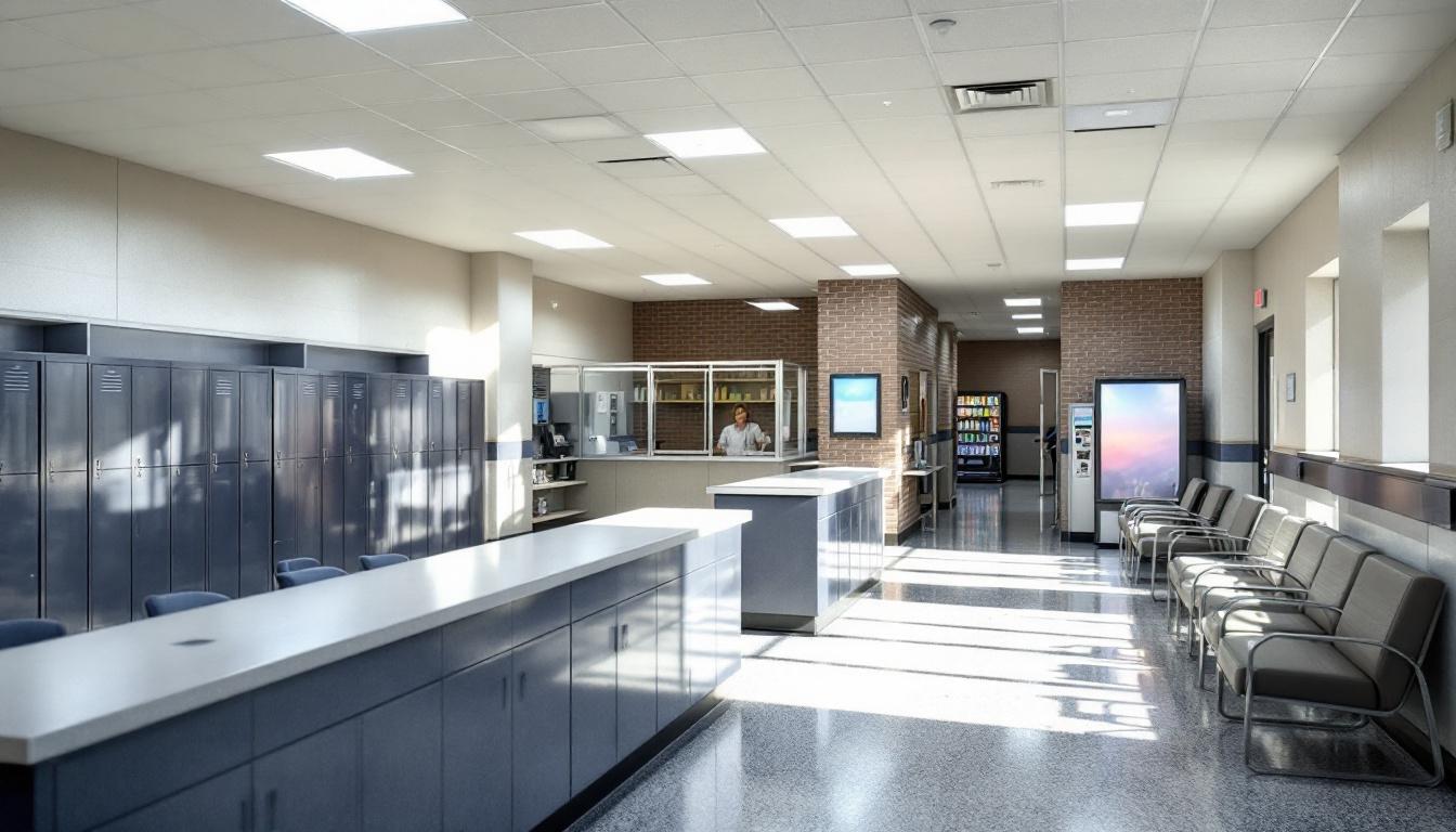 Visitation facilities and waiting area at SCI Huntingdon