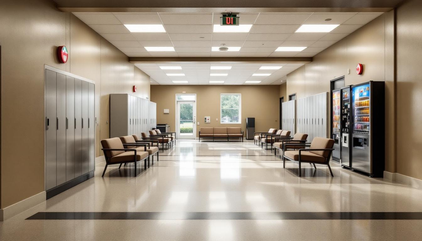 Visitation facilities and waiting area at Curran-Fromhold Correctional Facility