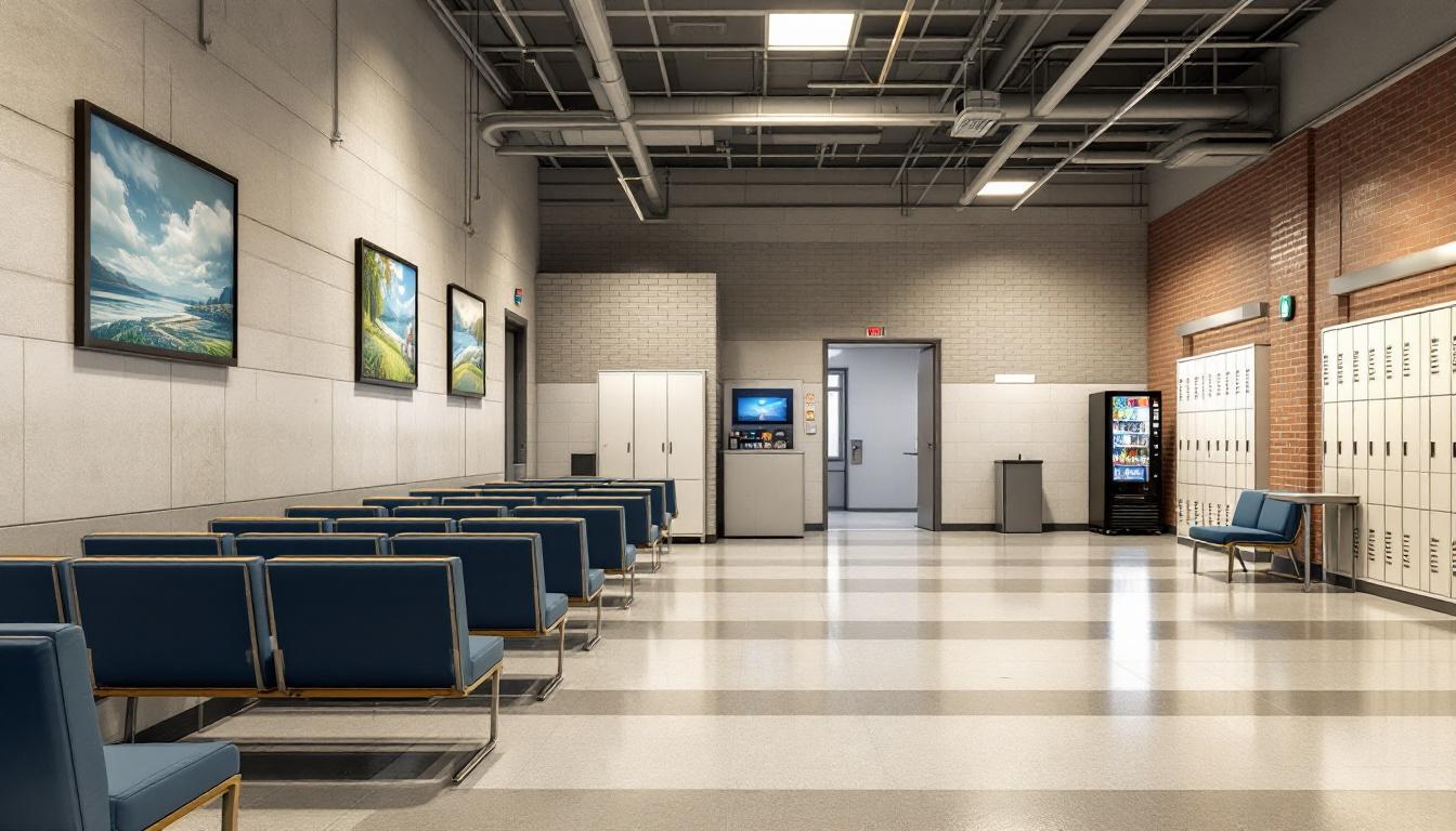 Visitation facilities and waiting area at Centre County Correctional Facility