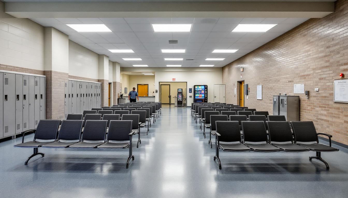 Visitation facilities and waiting area at SCI Camp Hill Range
