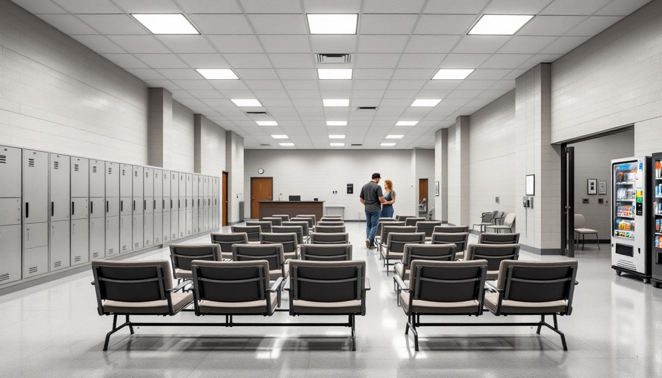 Visitation facilities and waiting area at State Correctional Institution - Albion