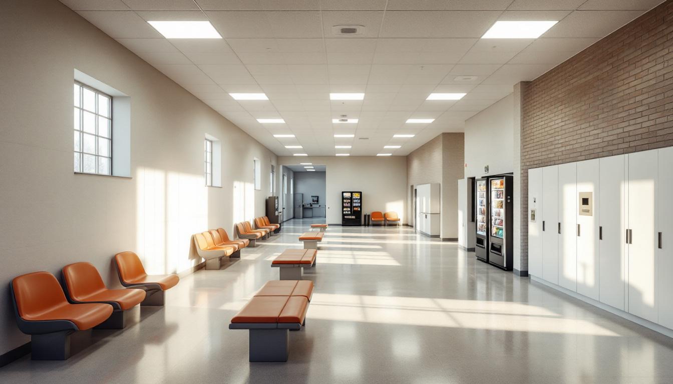 Visitation facilities and waiting area at Curran-Fromhold Correctional Facility