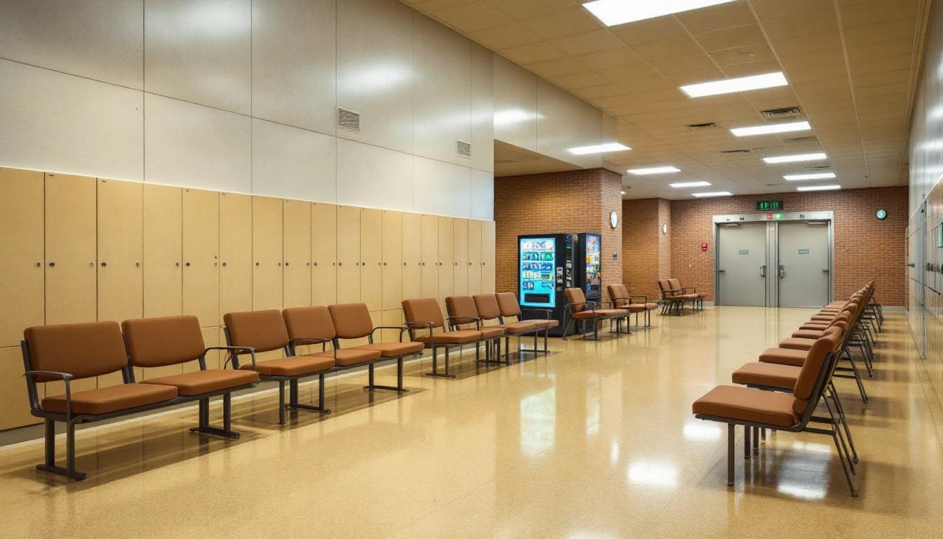 Visitation facilities and waiting area at Berks County Prison