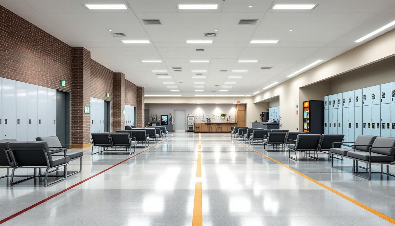 Visitation facilities and waiting area at State Correctional Institution - Dallas