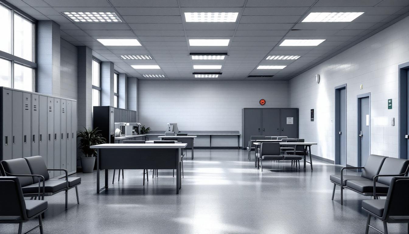 Visitation facilities and waiting area at Fayette County Prison