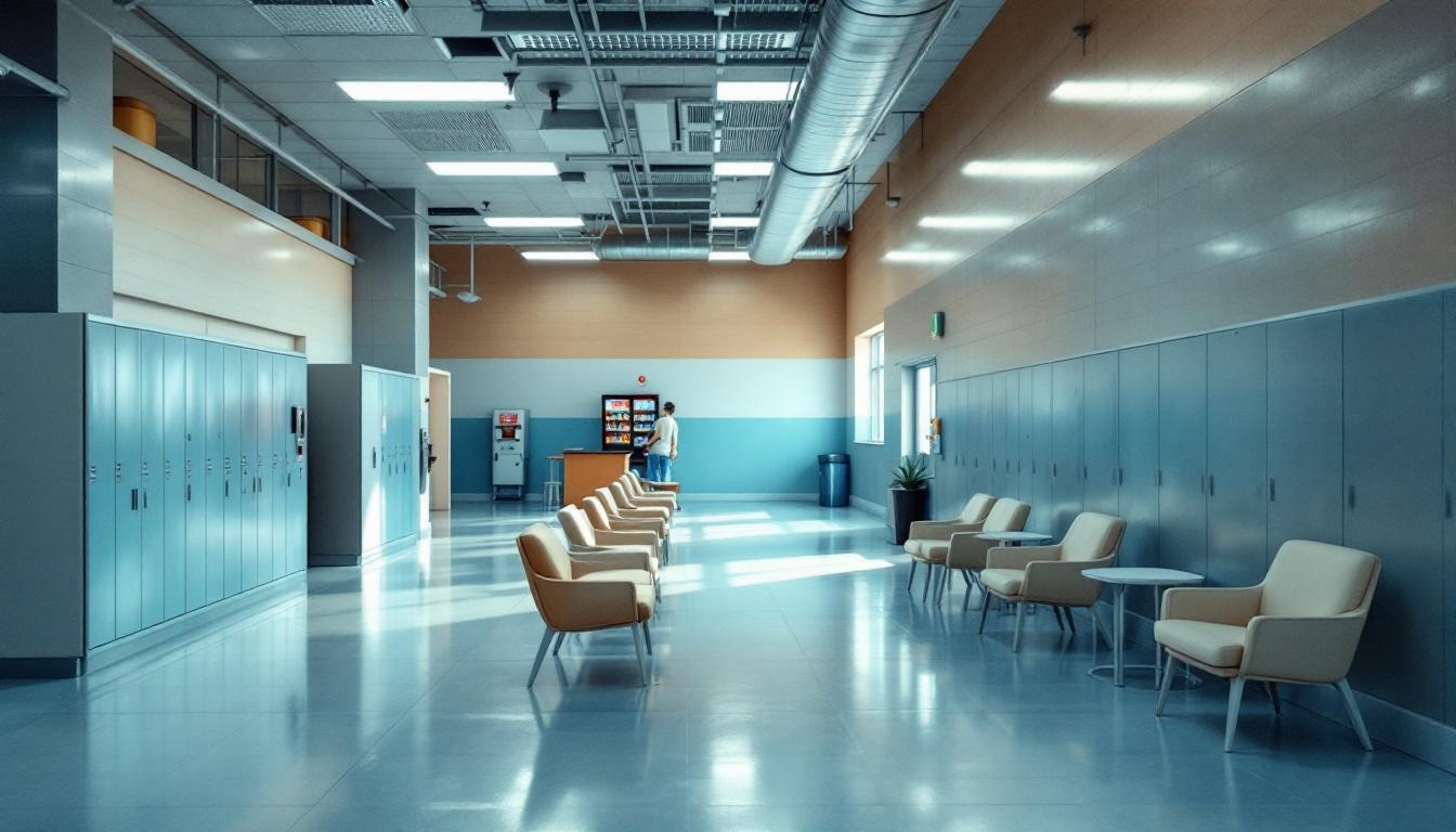 Visitation facilities and waiting area at Lea County Correctional Facility