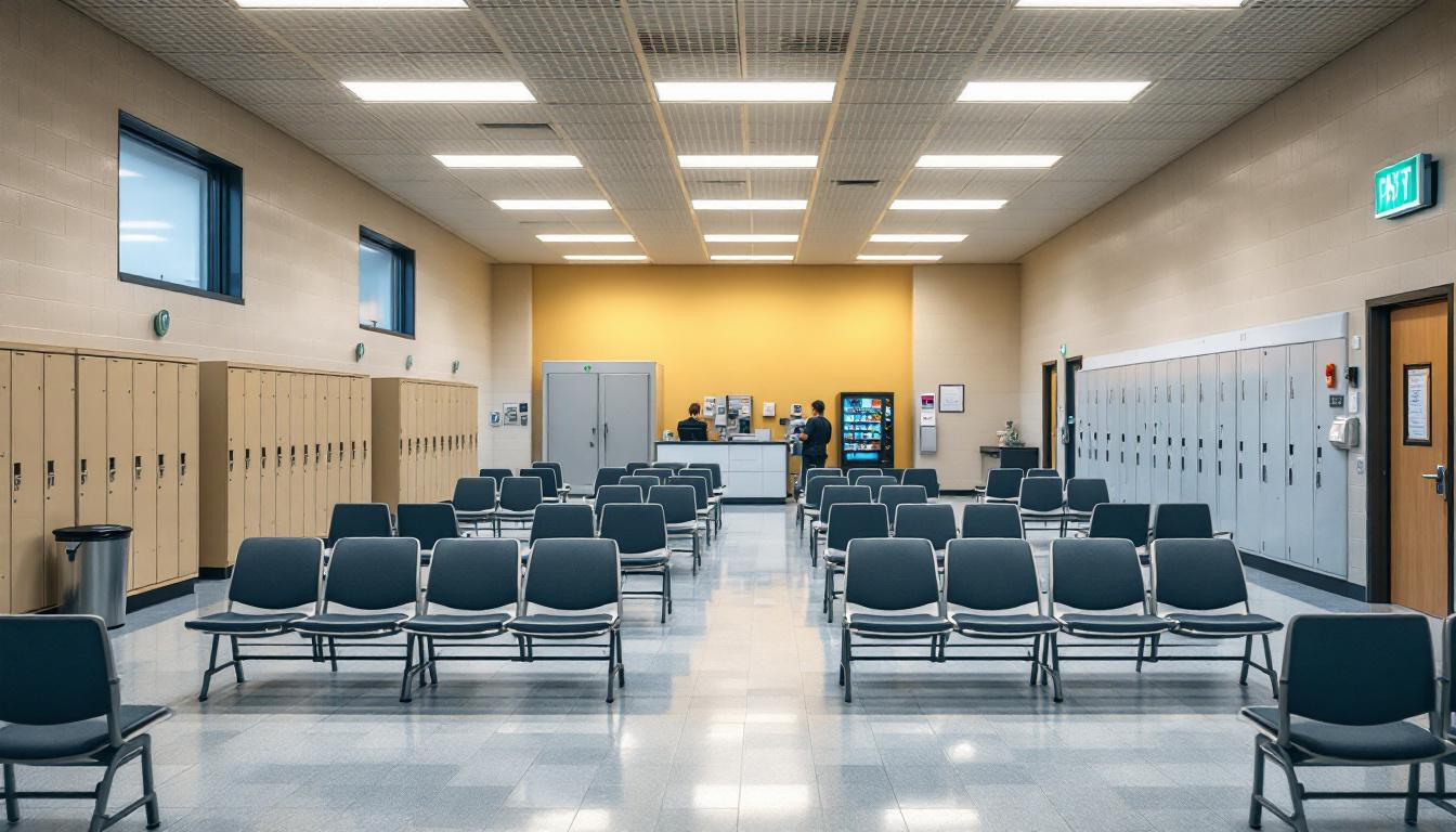 Visitation facilities and waiting area at Huntingdon County Jail