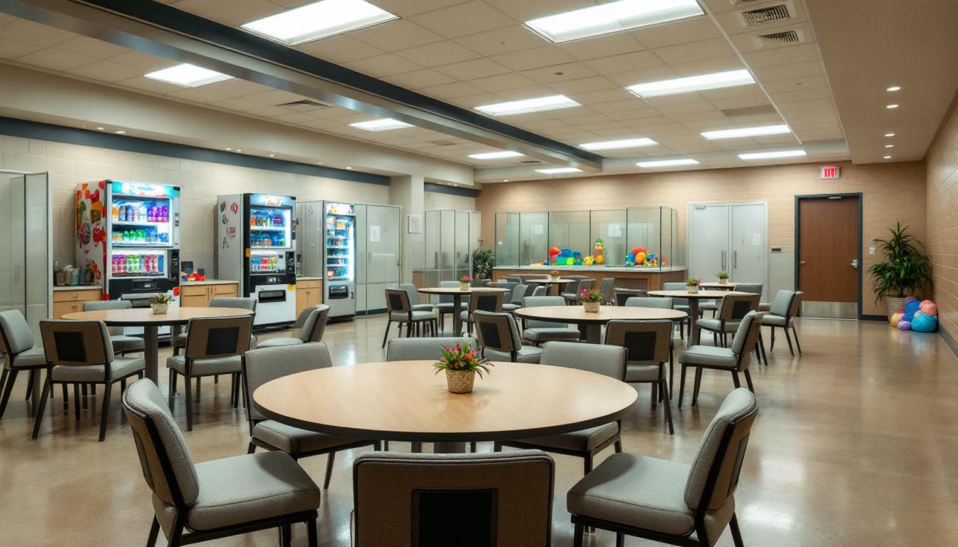 Visitation facilities and waiting area at SCI Mahanoy