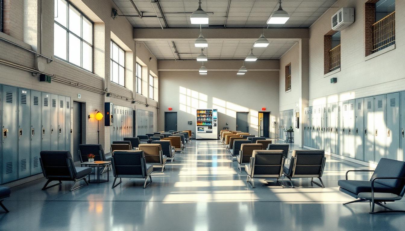 Visitation area at Chester County Prison
