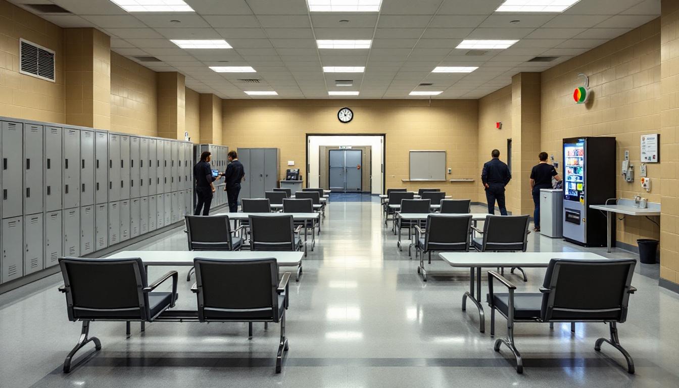 Visitation facilities and waiting area at Federal Bureau of Prisons