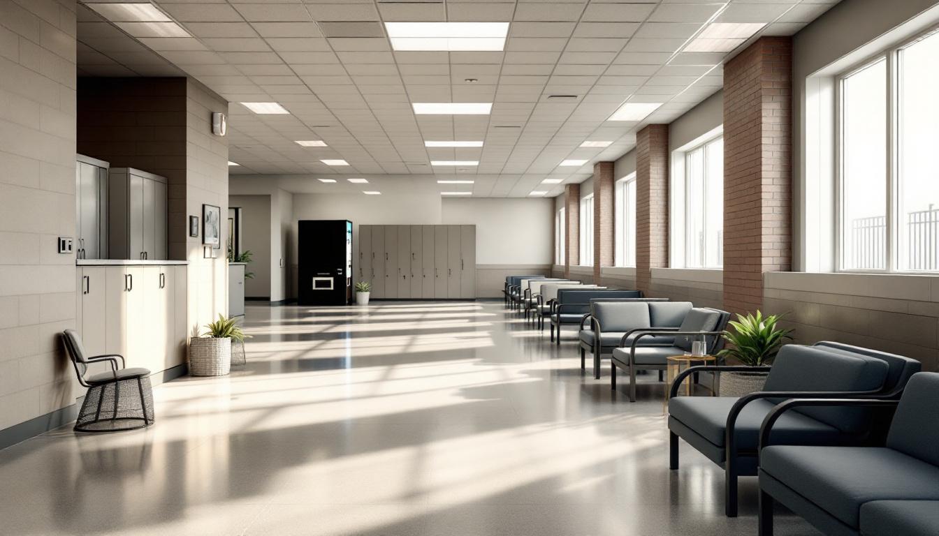 Visitation facilities and waiting area at Auburn Correctional Facility