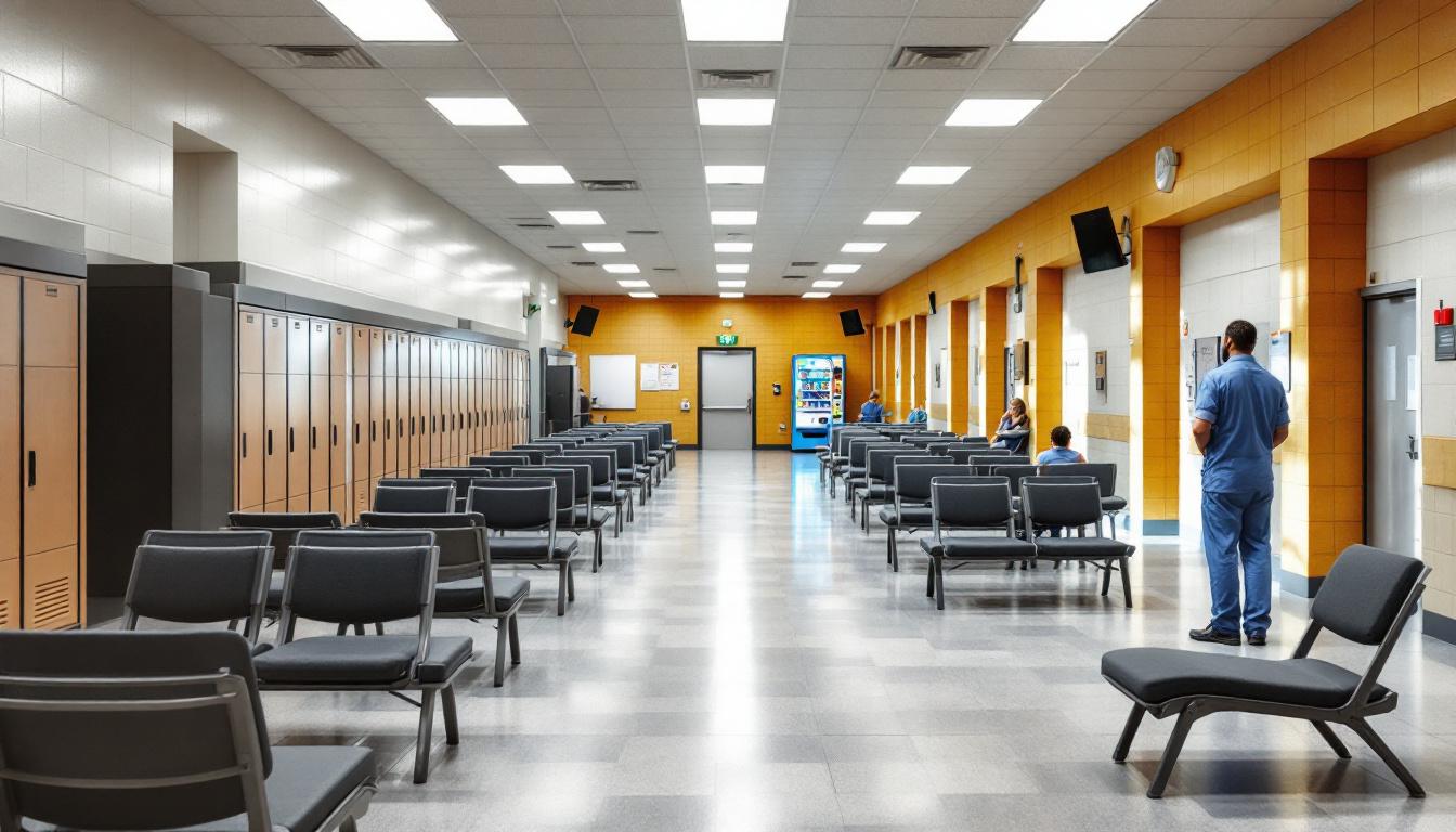 Visitation facilities and waiting area at NYSDOC Southport Correctional Facility