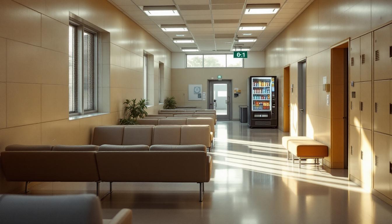 Visitation facilities and waiting area at Elmira Correctional Facility