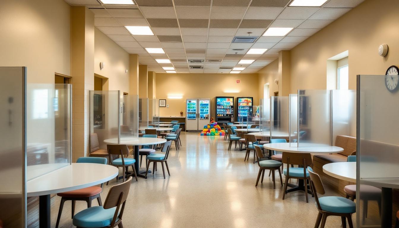 Visitation facilities and waiting area at Mohawk Correctional Facility