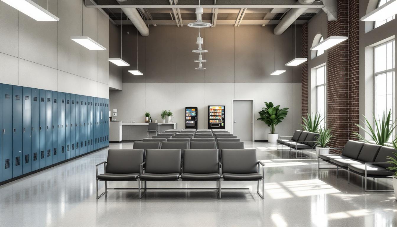 Visitation facilities and waiting area at Albany County Correctional Facility