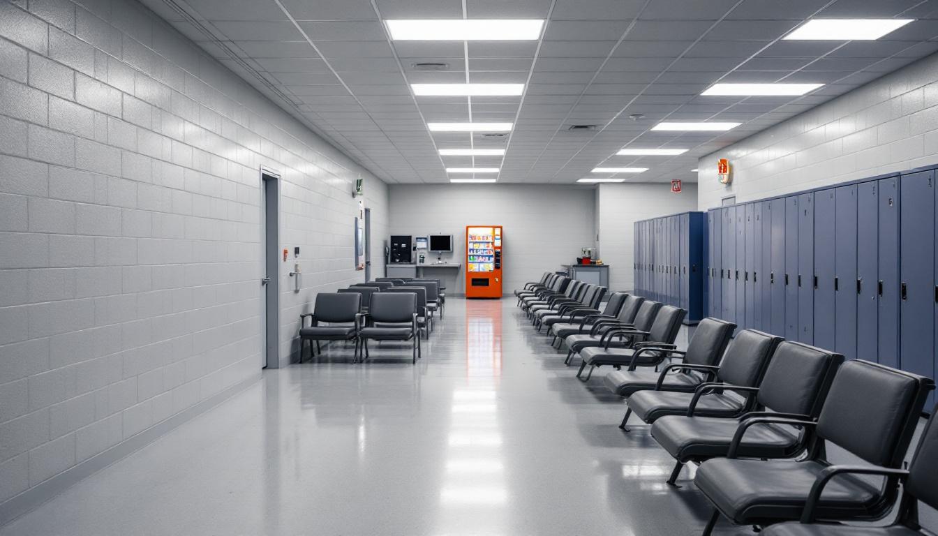 Visitation area at Attica Correctional Facility