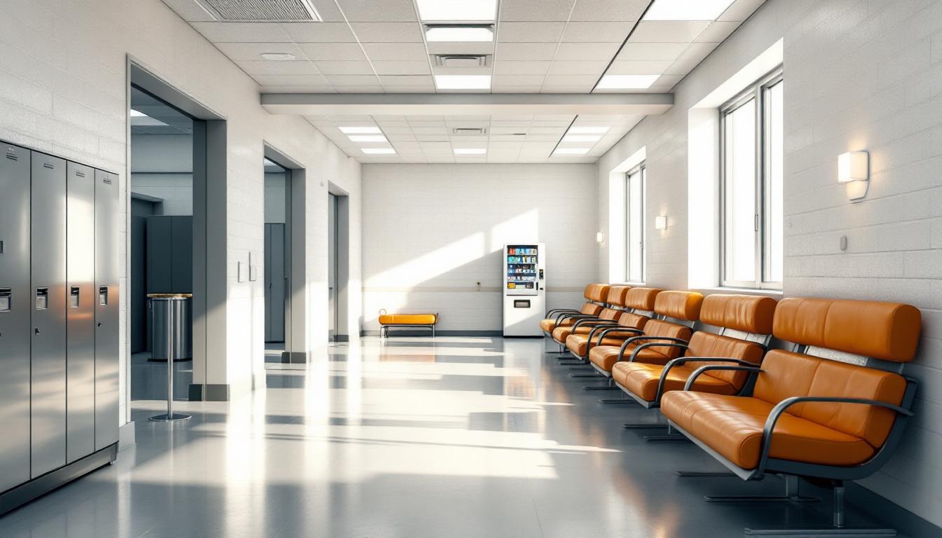 Visitation facilities and waiting area at Livingston County Jail