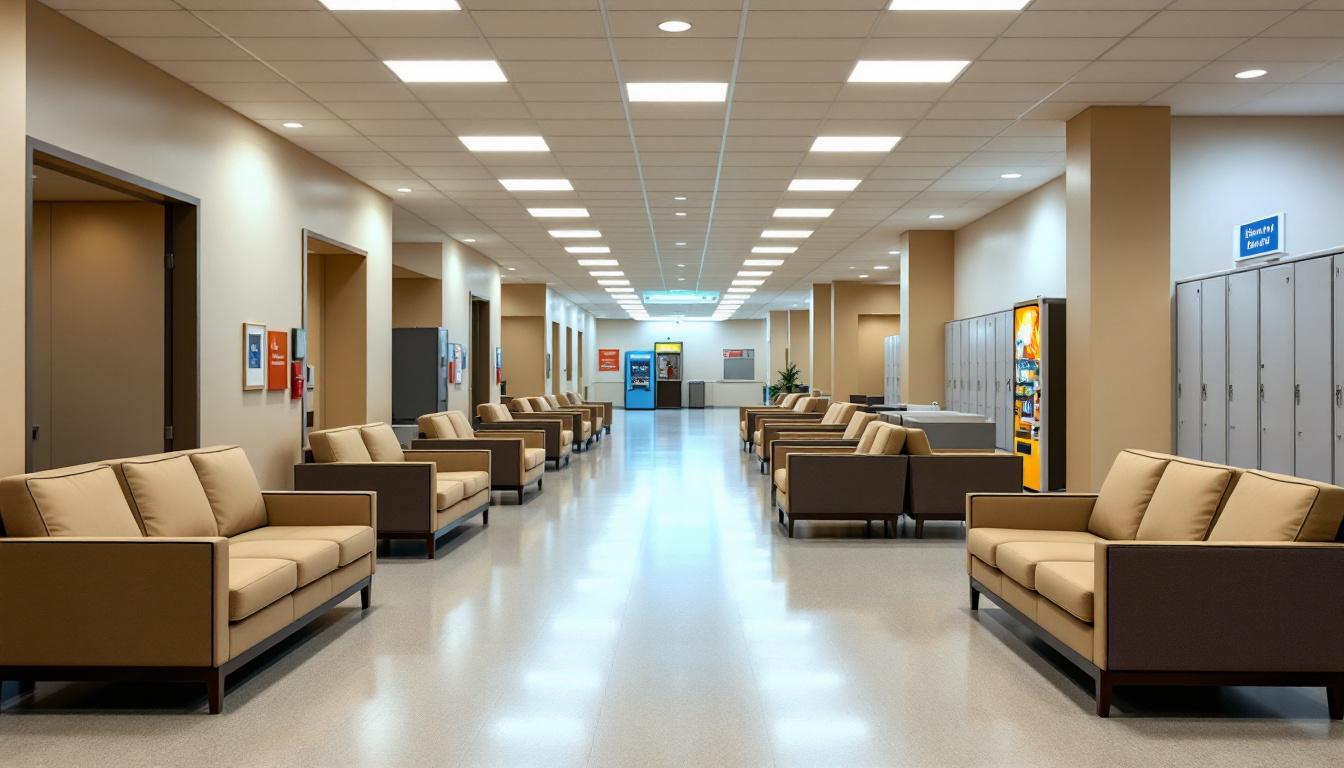 Visitation facilities and waiting area at Buffalo Police Holding Center