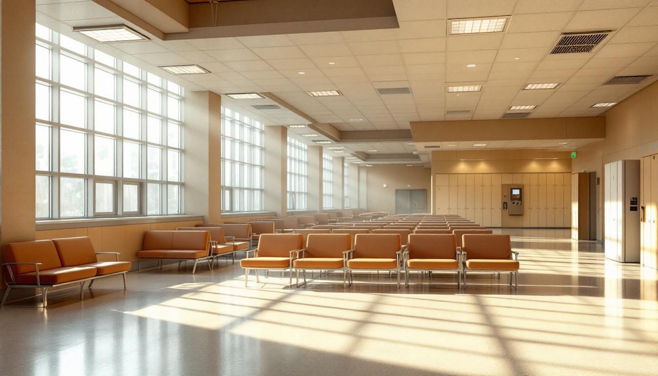 Visitation facilities and waiting area at Riverview Correctional Facility