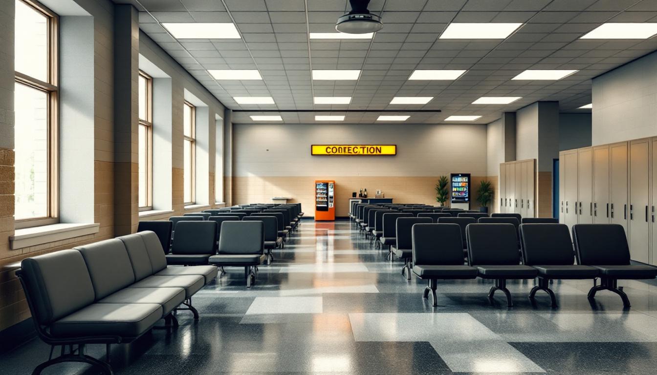 Visitation facilities and waiting area at Altona Correctional Facility