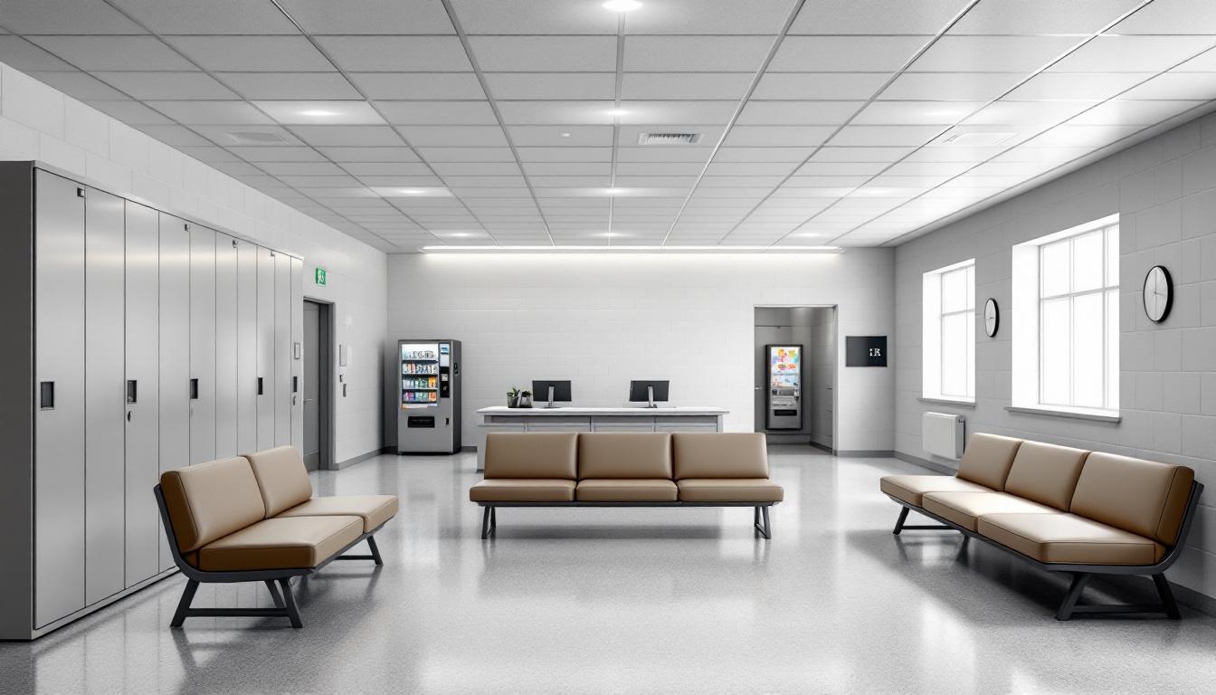 Visitation facilities and waiting area at Washington Correctional Facility