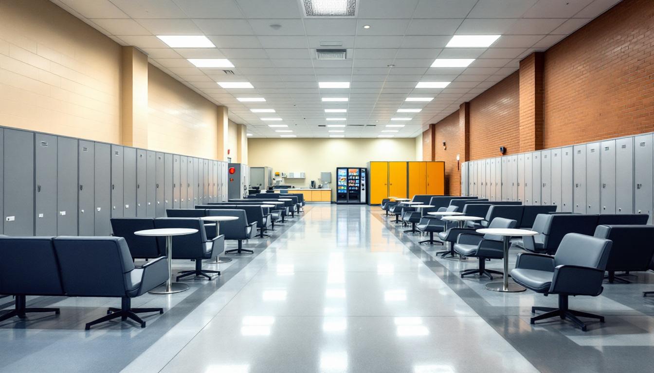 Visitation facilities and waiting area at Erie County Correctional Facility